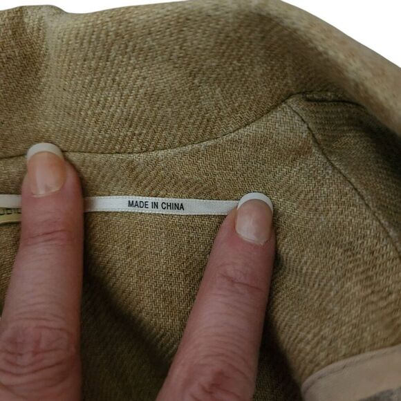 Max Studio Cinched Waist Short Linen Blazer Womens Size 8 Beige - Picture 5 of 9